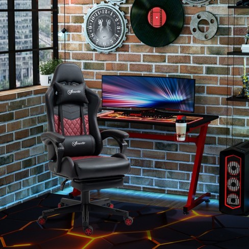 Home Office Gaming Chair Racing Sport Computer Desk Executive Recline Footstool 