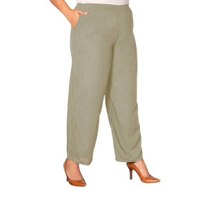 Women's Essential Wide Leg Rayon Pants - Plus - On The Plus Side - 1 of 3