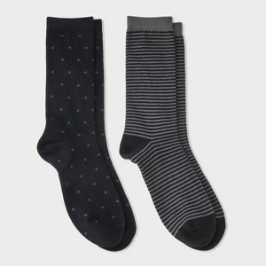 Men's 2pk Casual Crew Socks - Goodfellow & Co™ Black 6-12 - 1 of 3