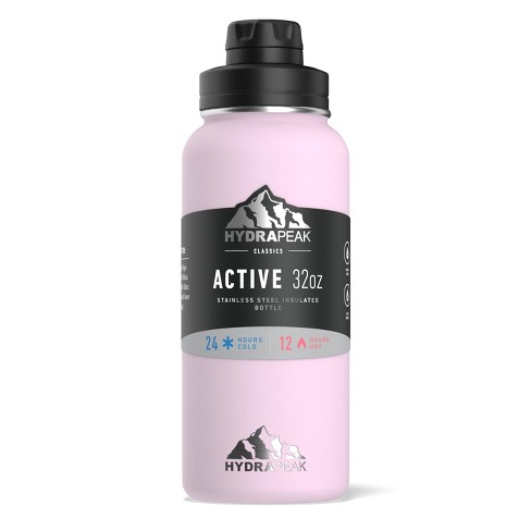 Hydrapeak Active Flow 32 oz. Blush Triple Insulated Stainless Steel Water Bottle with Straw Lid