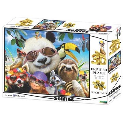 The Zoofy Group LLC Howard Robinson Wild Beach Party Selfie Super 3D 500 Piece Jigsaw Puzzle