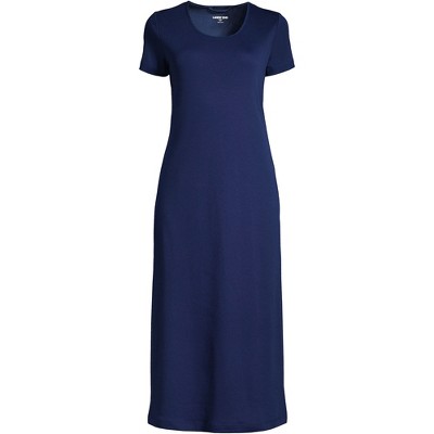 Lands' End Women's Supima Cotton Short Sleeve Midcalf Nightgown Dress ...
