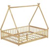 Whisen Full Tent-shaped Floor Bed with Guardrails & Door - 4 of 4