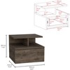 FONTOI Floating Nightstand with Drawer&Open Top Shelves, End Table for Living Room, Bedroom - 3 of 4