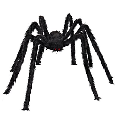 Joyfy 5 Ft Spider Halloween Outdoor Decorations, Scary Hairy Spider Plush Spider for Yard Patio Lawn Garden Window Creepy Halloween Decor Props