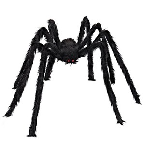 Joyfy 5 Ft Spider Halloween Outdoor Decorations, Scary Hairy Spider Plush Spider for Yard Patio Lawn Garden Window Creepy Halloween Decor Props - 1 of 4