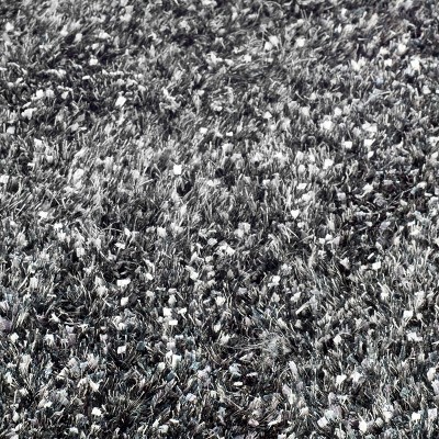 Malibu Charcoal Hand-Tufted Round Shag Rug, 5' x 8'