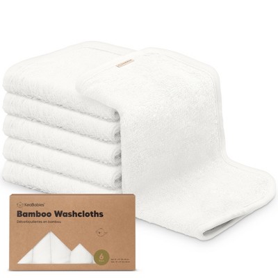 Looxii Baby Washcloths Luxury Bamboo Wash Cloths Ultra Soft Face Towel for  Baby Registry as Shower 6 Pack (12x12, White)