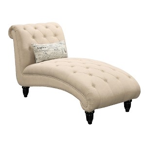 Twine Chaise with French Script Pillow Medium Beige - Picket House Furnishings