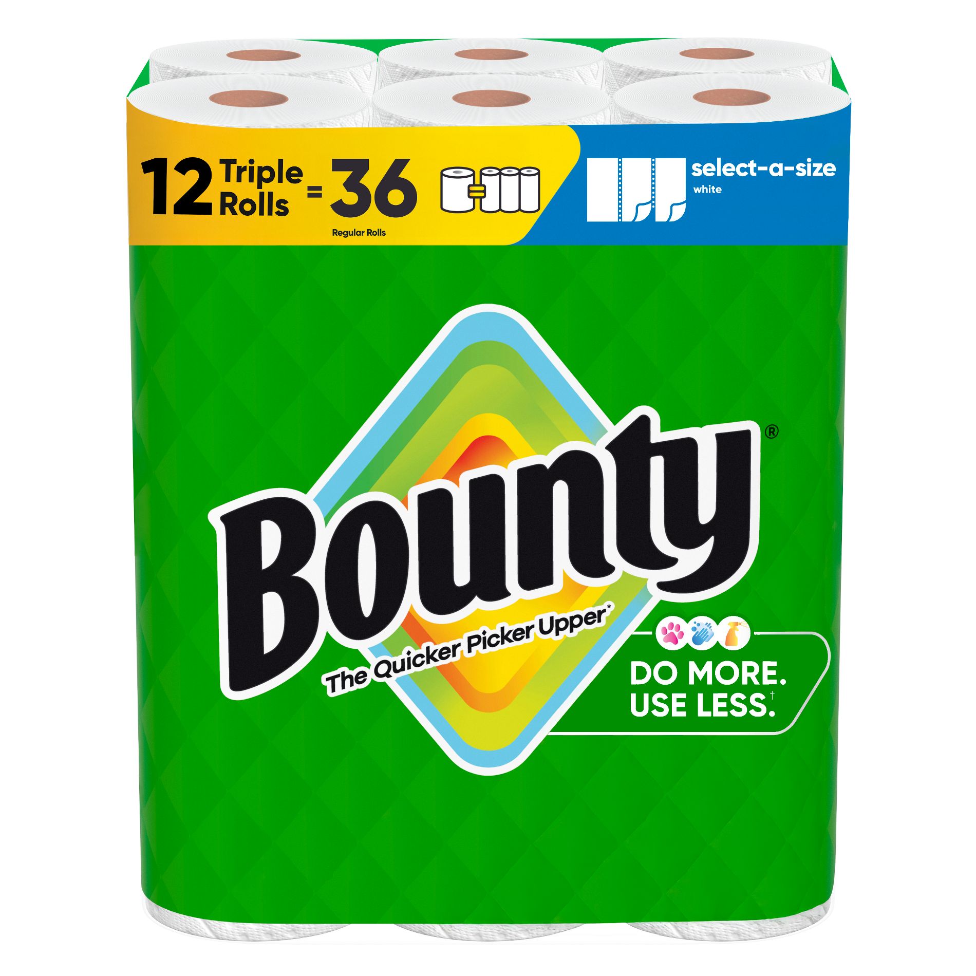 Bounty Select-A-Size Paper Towels - 12 Triple Rolls - 2-Ply - 123 Sheets