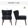 Velvet Accent Chair, Modern Upholstered Single Sofa Side Chair with Wing Backrest, Luxury Comfy Living Room Chair with Wood Legs - 2 of 4