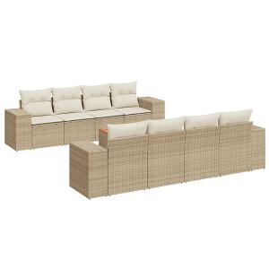 vidaXL Garden Sofa Set Beige and Cream - 1 of 4