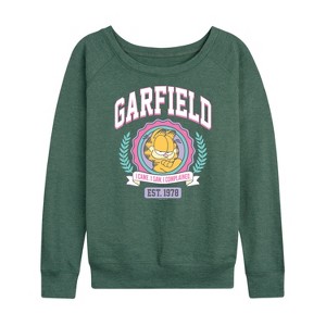 Women's - Garfield - Collegiate Lightweight French Terry Wide Neck Long Sleeve Shirt - 1 of 4