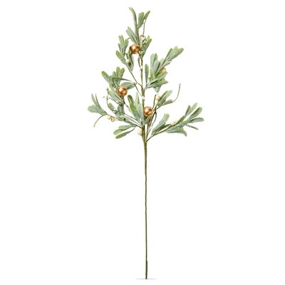 TAG Mistletoe Spray Decorative Sculpture Green Plastic Christmas Botanical 9x2x29 Inches Dust Clean