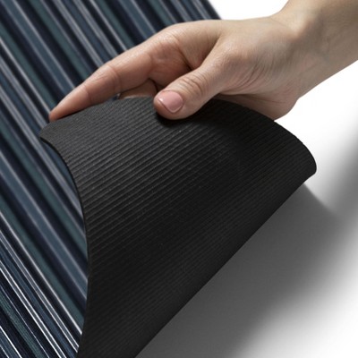 SoHome Blue Striped Low Profile Non-Slip Kitchen Mat