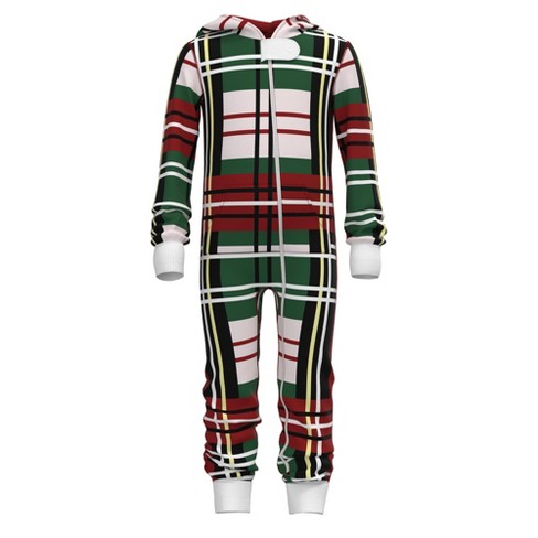 Coordinates x Christmas plaid youth kids pajama jumpsuit - image 1 of 1