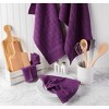 Design Imports  Windowpane Terry Dishcloth Set 6 Piece, 12X12", Eggplant - 3 of 4
