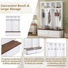 The Misty Moon Black Farmhouse 4-in-1 Hall Tree with Wood Grain Bench Mudroom Versatile Coat Rack with 2 Large Drawer - 4 of 4