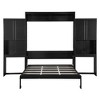 TIRAMISUBEST Queen Size Murphy Bed with Desk and Vanity, All-in-One Design Folding Bed Frame with Storage Cabinets - 4 of 4