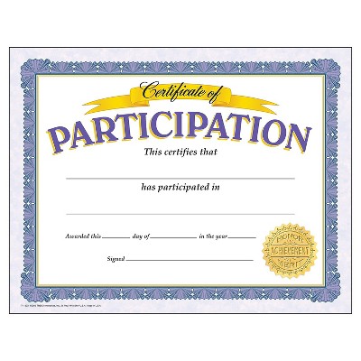 Trend Enterprises Trend Certificate of Participation Classic Certificates 30 CT T-11303
