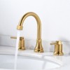 WOWOW 8 in. Widespread Double Handle Bathroom Faucet with Pop-up Drain Kit - 3 of 4
