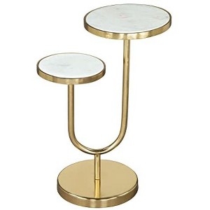 Zuo Marc Side Table White & Gold - 1 of 4
