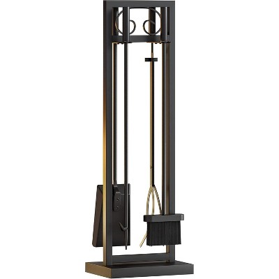 attop 5-Piece Fireplace Tool Set ¨C 30.5" Black Scroll Design