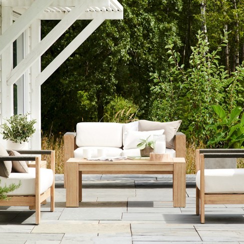 montpelier 4pc wood patio conversation set - natural - smith