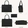 Laptop Bag for Women 15.6 inch Leather Tote Bag 2pcs Set Professional Work Bag with Clutch, Black - 2 of 4