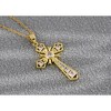 Anna-Kaci Gold Tone Rhinestone Cross Pendant Necklace Ideal for Religious Occasions - Gold-B - 3 of 4