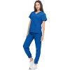 Hey Collection Womens Stretch V-Neck Jogger Scrubs Set, Medical Nursing Tops with Four Pocket Pants - 4 of 4