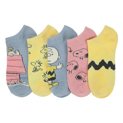 Peanuts Characters Women's 5-pair Ankle Socks : Target