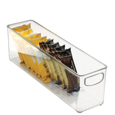 iDESIGN Recycled Plastic Stackable Storage Bin Perfect to Hold Breast Milk Bags Clear: Kitchen Cabinet Organizer, 16"x4"x5" — фото 3