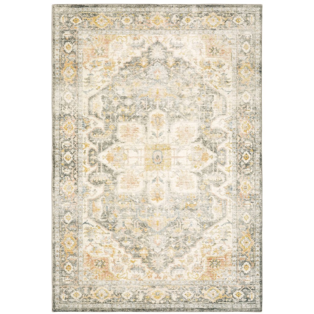 Photos - Area Rug 7'8"x10' Salina Vintage Medallion  Gray/Gold - Captiv8e Designs