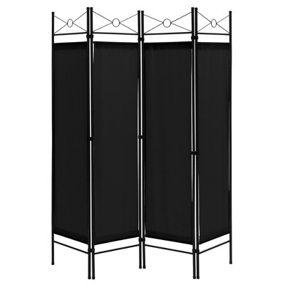 Costway 6 FT 4-Panel Folding Room Divider  Freestanding Privacy Screen Steel Frame Brown\Black\White