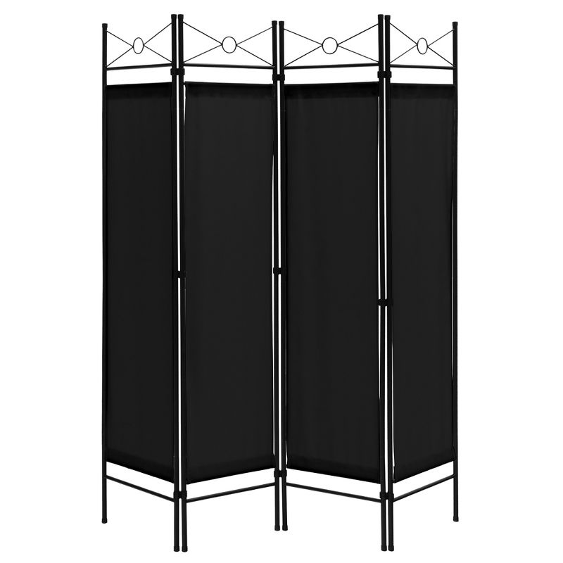 Costway 6 FT 4-Panel Folding Room Divider  Freestanding Privacy Screen Steel Frame Brown\Black\White, 1 of 11