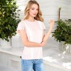 Anna-Kaci Women's Short Sleeve Top with Lace Trim Detail and Puff Sleeves for Everyday Looks - 3 of 4