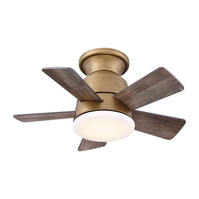 Parrot Uncle 24" Modern Integrated LED Indoor Natural Flush Mount Ceiling Fan