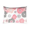 Bacati - Watercolor Floral Coral Gray 3 pc Toddler Bed Sheet Set - 3 of 4