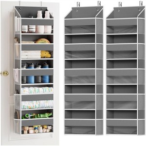 SpaceAid Over the Door Organizer – 5 Pocket Hanging Storage with Mesh Sides and Clear Windows-2 Pack - 1 of 4