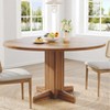 Round Dining Room Table for 4-6, 47" Wood Kitchen Table with Sturdy Pedestal Base, Farmhouse Circle Dinner Tables for Living Room, Apartment - 2 of 4