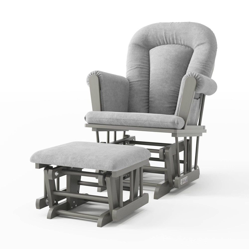 Photos - Rocking Chair Child Craft Forever Eclectic Tranquil Glider and Ottoman - Lunar Gray/Gray