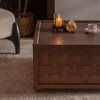 Farmhouse Coffee Table with Storage, Large Square Coffee Table for Living Room, Brown - 4 of 4