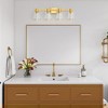 POWLIG 30-in 4-Light Gold Modern Dimmable Vanity Light with Cone Clear Glass Shade Suitable for Bathroom Living Room - 2 of 4