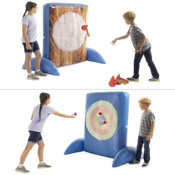 HearthSong Giant Double-Sided Inflatable Axe-Throwing and Ball-Toss Target Game for the Backyard or Basement