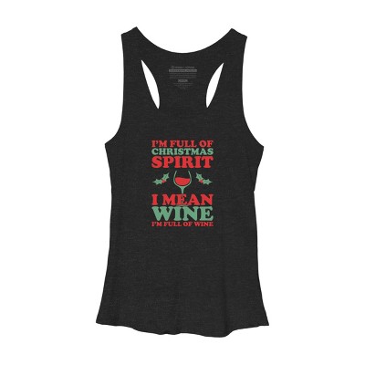 Women's Design By Humans Full of Christmas Spirit & Wine By DJBalogh Racerback Tank Top