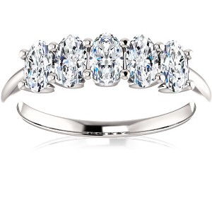 Pompeii3 1 1/2Ct Oval Moissanite Marquise Wedding Ring in White, Yellow or Rose Gold - 1 of 4