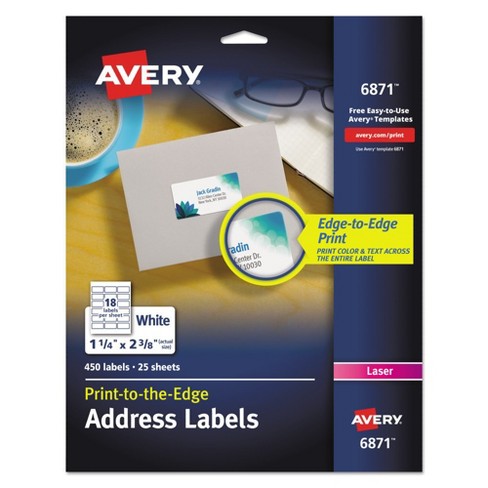 avery® 06871 color printing mailing labels 1 1/4 x 2 3/8