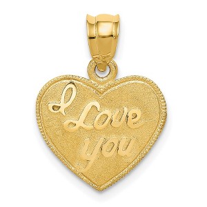 Black Bow Jewelry 14k Yellow Gold I Love You Heart Charm or Pendant, 14mm - 1 of 4