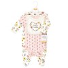Hudson Baby Infant Girl Cotton Sleep and Play, Bodysuit and Bandana Bib Set, Soft Painted Floral - 2 of 4